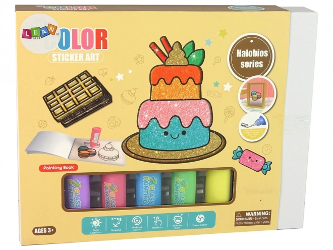 Zestaw do malowania na szkle Słodkości DIY 8 kolorów brokat