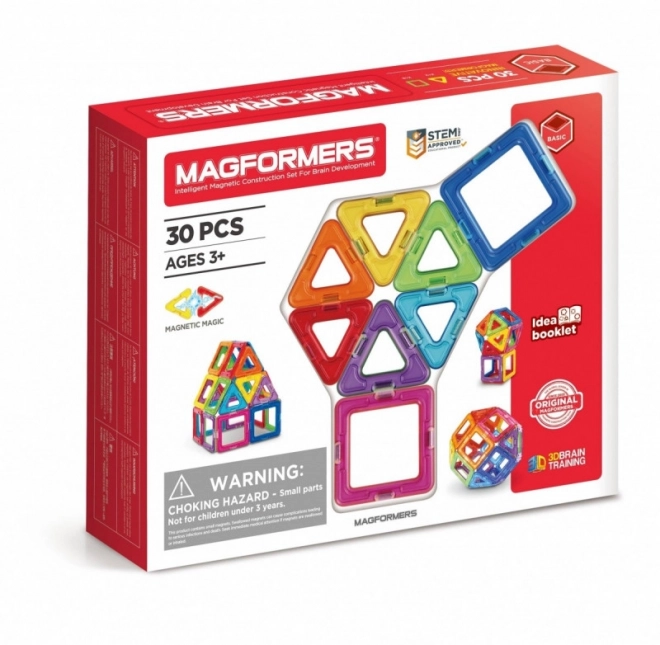MAGFORMERS Tęczowe magnetyczne klocki 30 elementów