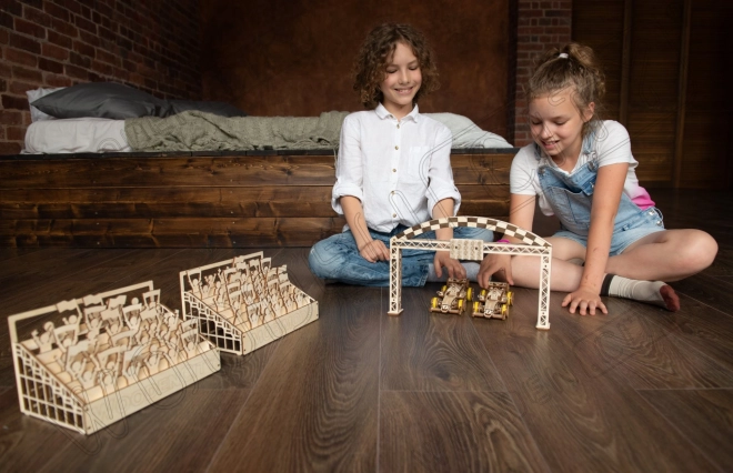 Drewniane Miasto 3D puzzle Wyścigowy Samochód Bolid 108 części