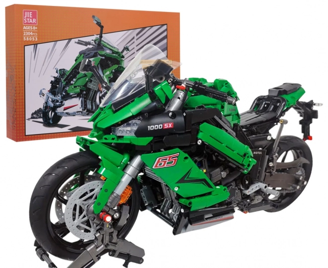 Zestaw Klocków Sportowy Motocykl zielony 2304 elementy