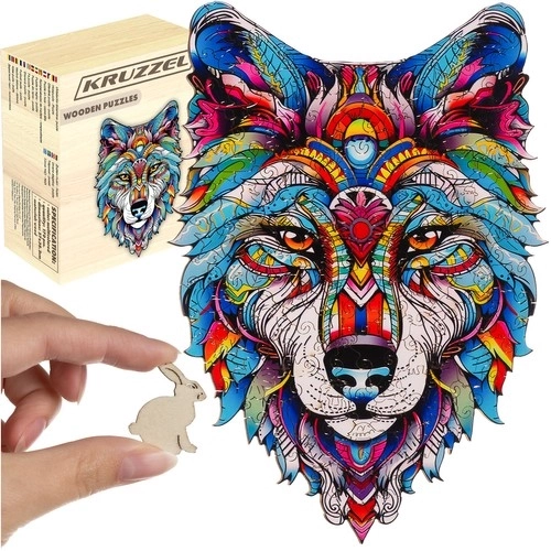 Drewniane puzzle kruzzel Wilk