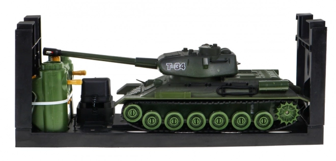 Zdalnie sterowane 2 czołgi T-34 vs. Tygrys dla dzieci 3+ Strzelające modele 1:28 + Wielka bitwa czołgowa + Efekty świetlne i dźwiękowe