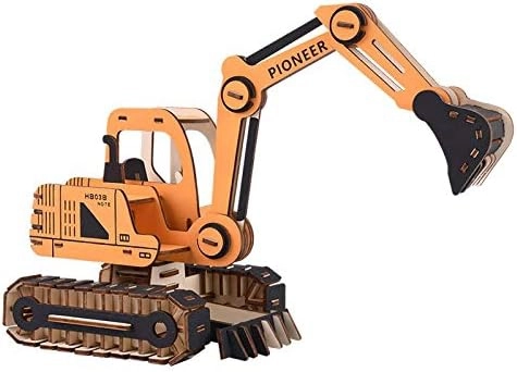 Woodcraft Drewniane 3D puzzle Koparka pomarańczowa