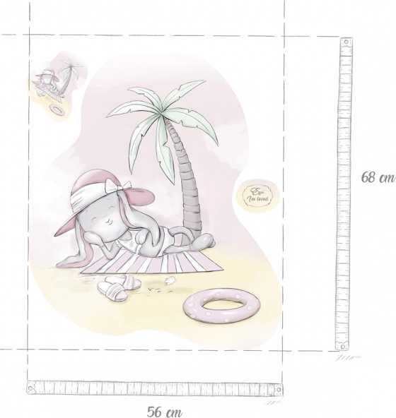 Naklejka na ścianę, Effik na plaży XL