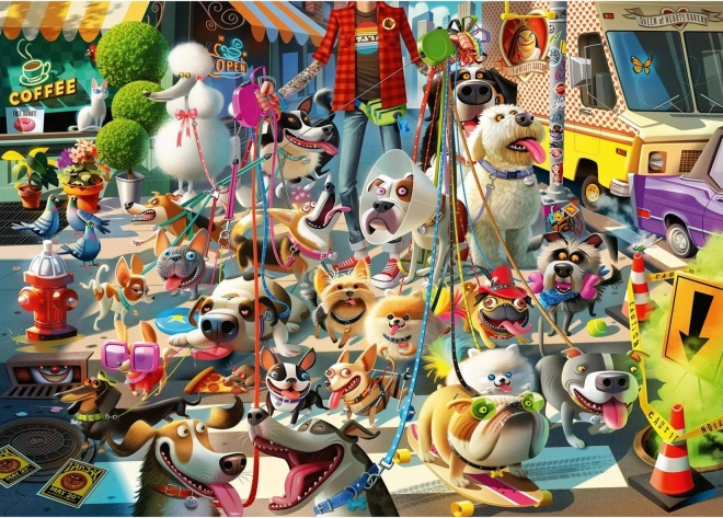 Puzzle z motywem spaceru z psami 1000 elementów