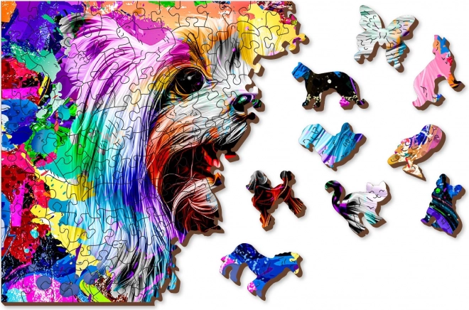 Drewniane puzzle Pop Art Yorkshire Terrier od Wooden City