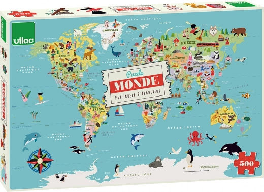 Vilac puzzle mapa świata 500 elementów