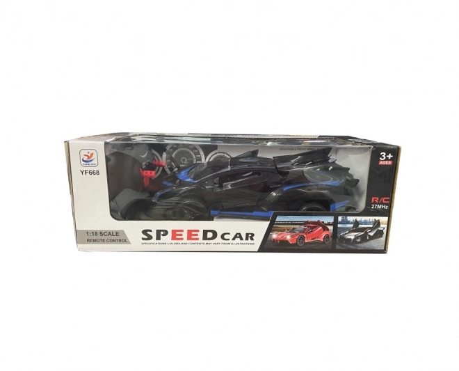 Sportowe auto RC czerwono-czarne w skali 1:18