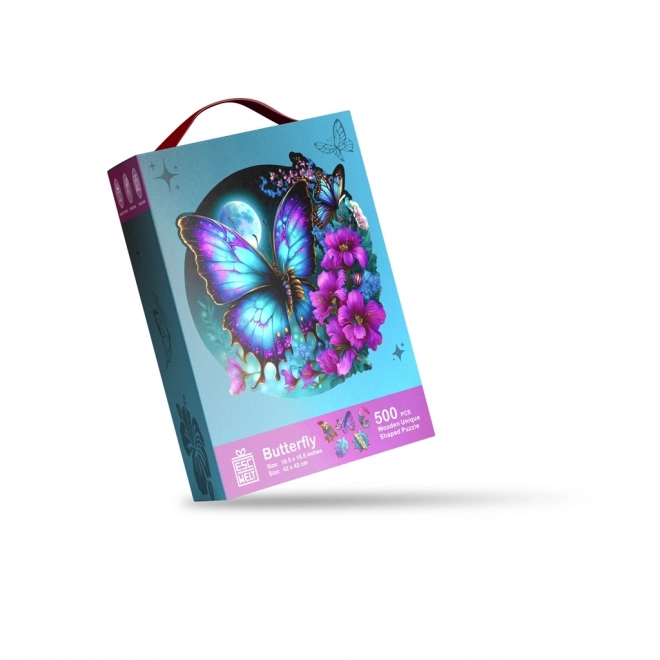 EscapeWelt Drewniane puzzle luminescencyjne Motyl 500 elementów