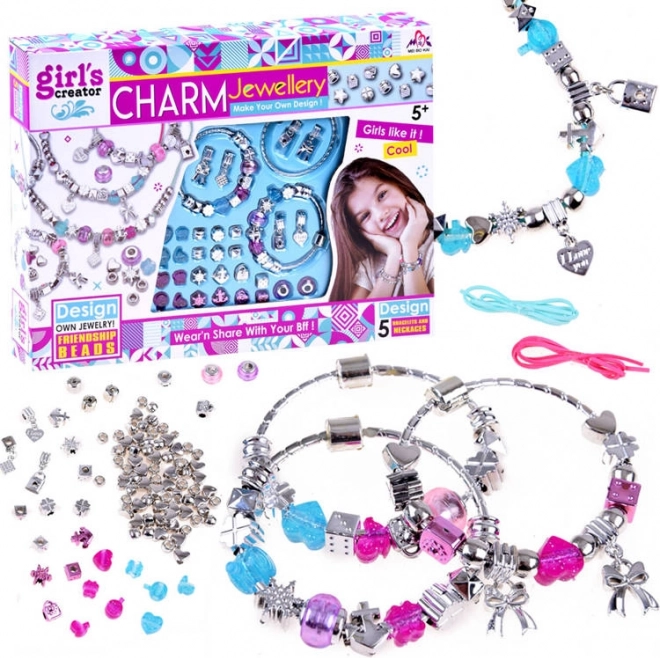 Kreatywny zestaw do tworzenia bransoletek z zawieszkami charms