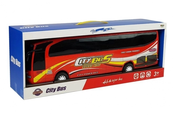 Model czerwonego autobusu miejskiego 54cm