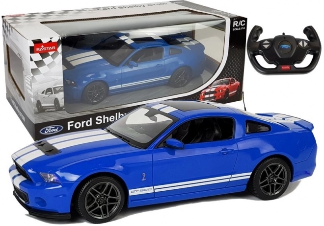 Zdalne sterowany samochód Ford Shelby GT500 Rastar w skali 1:14 niebieski