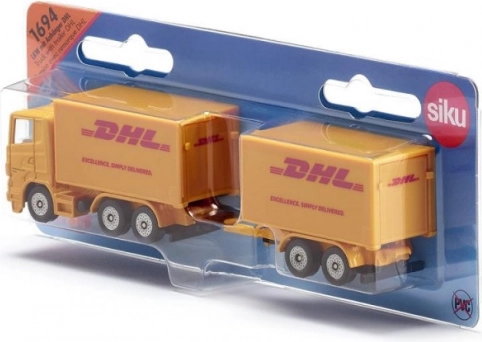 Kurierowski pojazd DHL z przyczepą