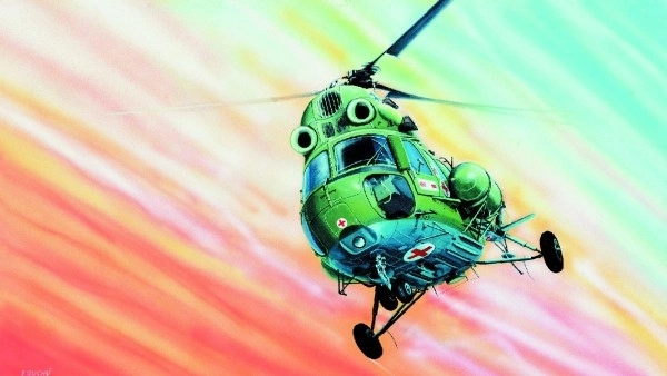 Model Kliklak Wiertnik Mil Mi-2 27,6x30cm w pudełku 34x19,5x5,5cm