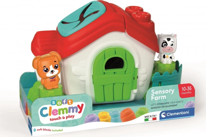 Miękka Clemmy - Sensorowa farma z 8 klockami