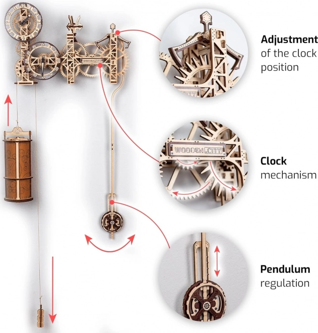 WOODEN CITY 3D puzzle Steampunk zegar ścienny 269 części