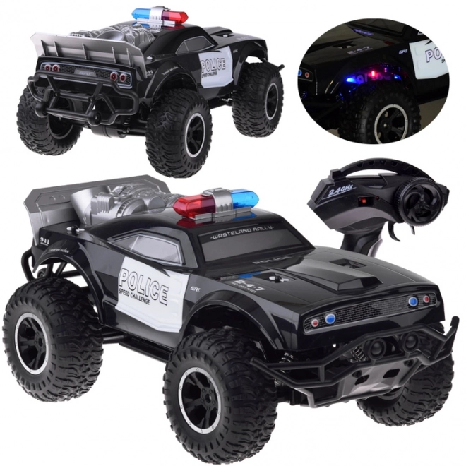 Du7cy zdalnie sterowany monster truck POLICE owietlenie na zdalne sterowanie RC0626