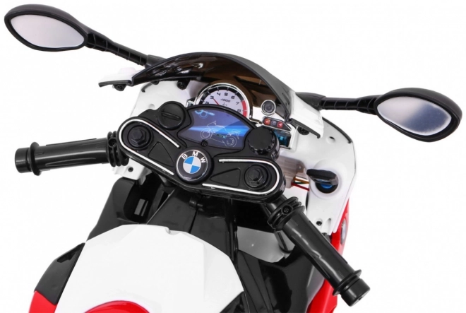 BMW S1000 RR Motocykl dziecięcy na baterie + koła pomocnicze + podnóżek – czerwony