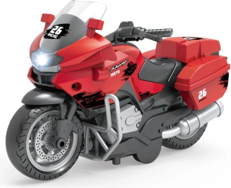 Czerwony motocykl wyścigowy z funkcją pull-back