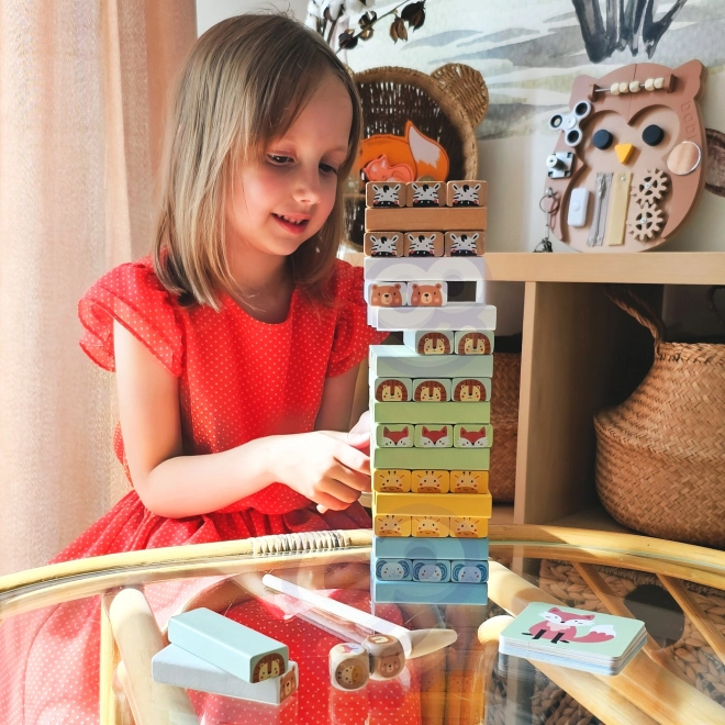 TOOKY TOY chwiejna wieża ze zwierzętami