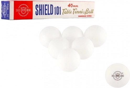 Piłeczki do tenisa stołowego Shield 40 mm bezszwowe, 6 szt. – Białe