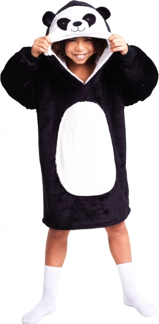 Cozy Noxxiez CH326 Panda - ciepła telewizyjna bluza-koc z kapturem dla dzieci 7–12 lat