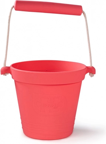 Bigjigs Toys silikonowe wiaderko plażowe, ciemnoróżowe