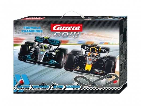 Tor Carrera GO!!! 63518 F1 4,3m + 2 samochody na baterie w pudełku 54x36x7cm