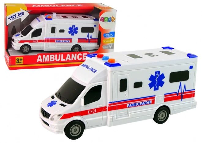 Ambulans świetlny dźwięk biały napęd na baterie