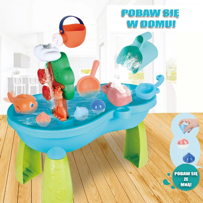 Dziecięcy wodny stół 2w1 z piaskownicą i wodospadem WOOPIE