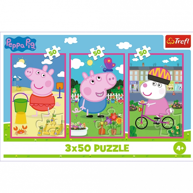 Puzzle 3x50 Peppa Pig - Siła przyjaźni