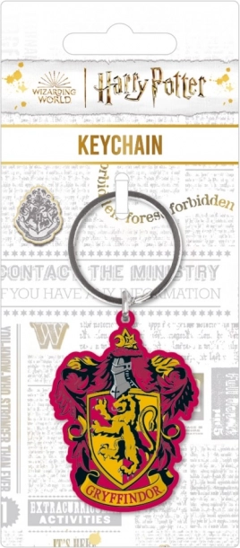 Harry Potter metalowy brelok do kluczy Gryffindor z kolorowym herbem