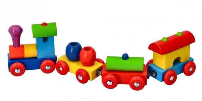 Goki kolorowy drewniany pociąg z magnetycznymi wagonikami