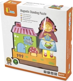 Drewniane magnetyczne puzzle Viga – Czerwony Kapturek