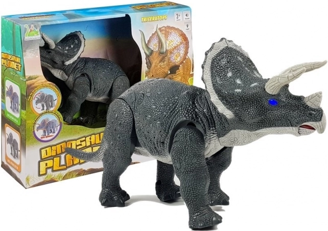 Duży Szary Triceratops na Baterie Dino