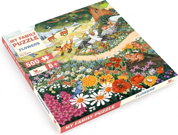 Rodzinne puzzle Kwiaty i leśne zwierzęta 500 elementów