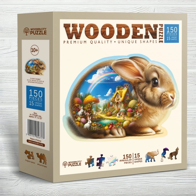 Drewniane puzzle Króliczek od Wooden City