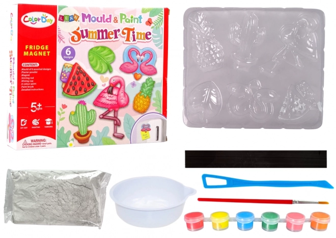 Dziecięcy DIY zestaw na magnesy Flamingo Arbuz Gips