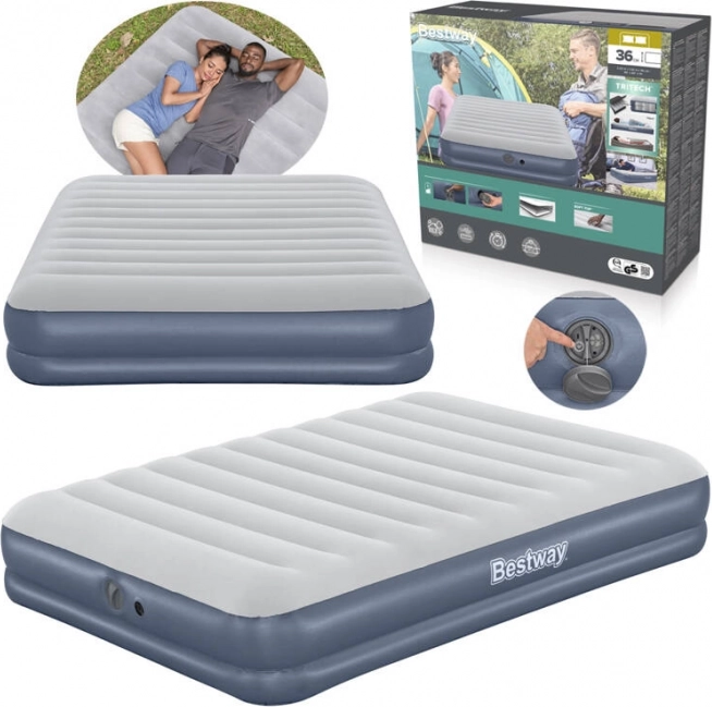 dmuchany materac queen BESTWAY Tritech z akumulatorową pompką 203 × 152 × 36 cm