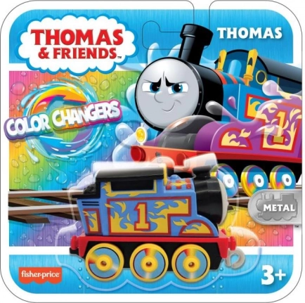 Fisher-Price Color Changers pociąg do ciągnięcia, metalowa lokomotywa – zmieniająca kolory THOMAS & FRIENDS