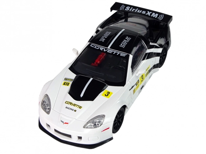 Wyścigowy samochód sportowy R/C 1:18 Corvette C6.R Biały 2.4 G Światła