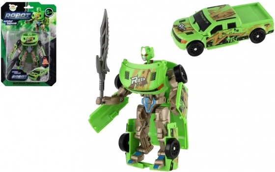 Transformujące auto w robota 14 cm – zielony plastikowy model