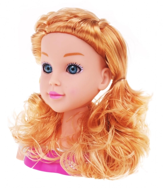 Głowa do stylizacji blond + akcesoria