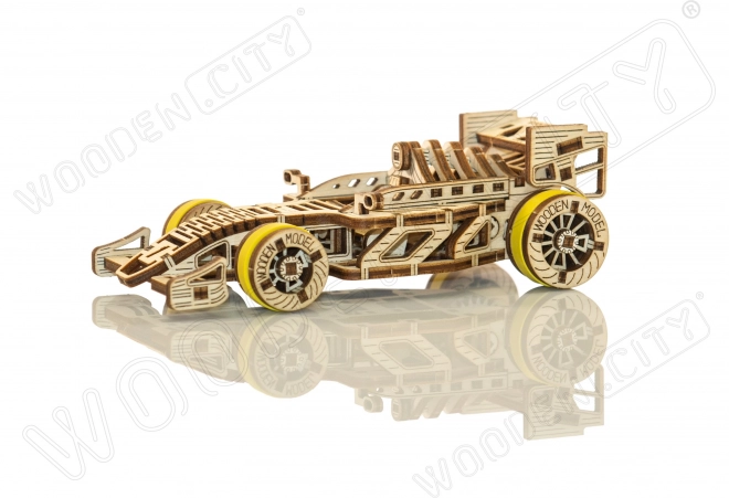 Drewniane Miasto 3D puzzle Wyścigowy Samochód Bolid 108 części
