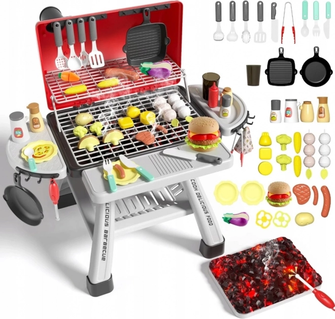 dziecięcy grill ogrodowy WOOPIE z parą i LED, zestaw XL 41 szt.