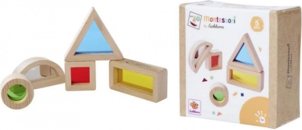 Montessori sensoryczne klocki EICHHORN, 5 szt., drewno bukowe