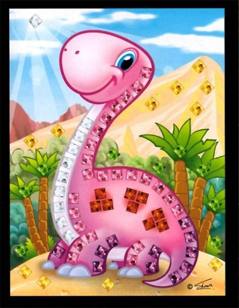 Mozaika obrazek mini dinozaur błyszczący 10x12cm mix rodzajów