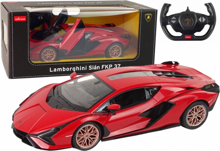Auto R/C Lamborghini Sian FKP 37 Rastar 1:14 czerwone zdalnie sterowane