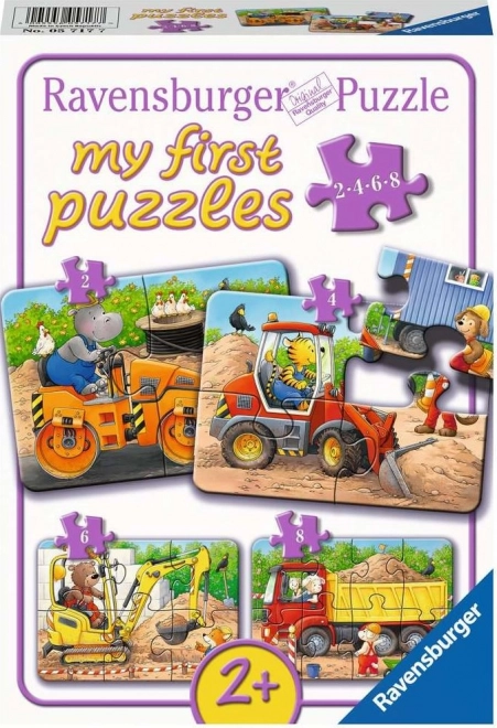 Moje pierwsze puzzle Zwierzęta na placu budowy 4w1