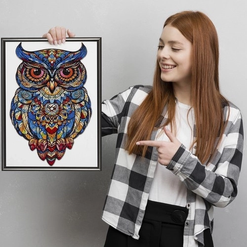 Drewniane puzzle sowa Kruzzel